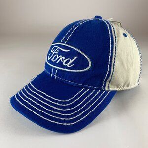 Ford Unisex Blue White Relaxed Fit Snapback Adjustable Hat New